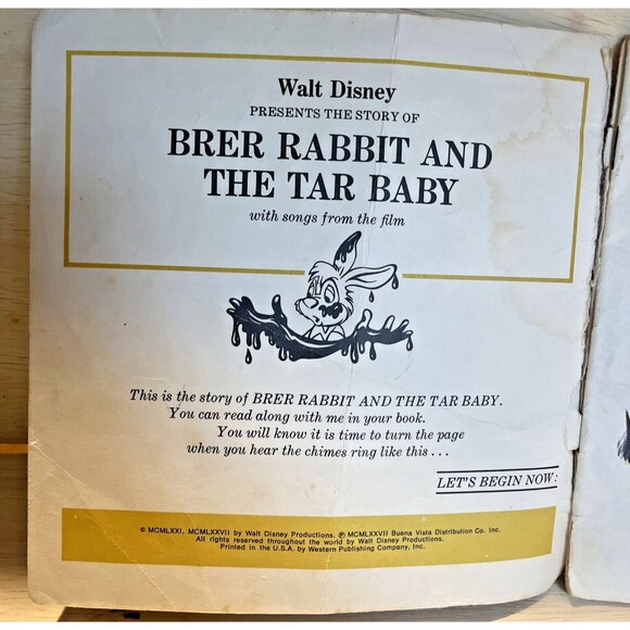 Disney Brer Rabbit and The Tar Baby 24 Page Read Along Book Tape Book Only - Picture 4 of 5